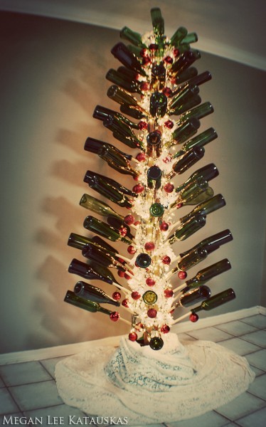 Arteiríssimo !: Árvore de Natal criativa - garrafas de vidro