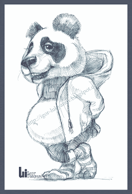 panda bear initial sketch
