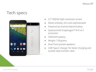 تسريب مواصفات هاتف NEXUS 6P تسريب مواصفات هاتف NEXUS 6P