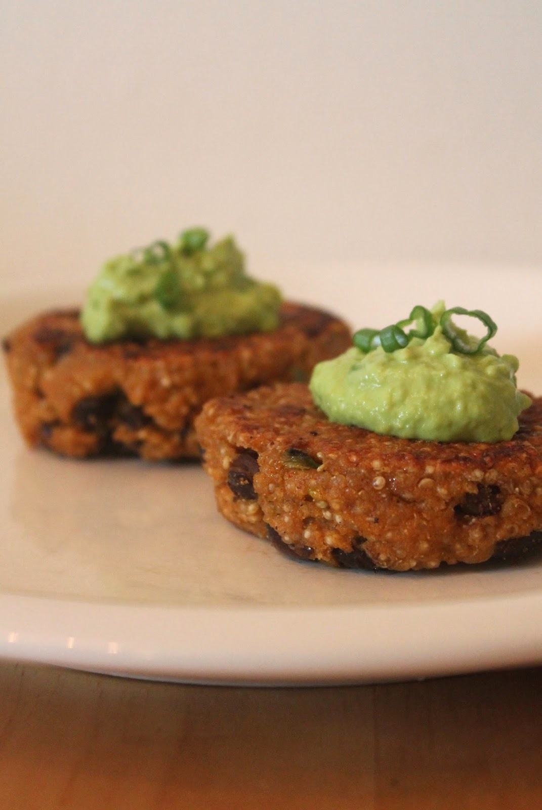 Savory Moments Southwest black bean and quinoa patties with avocado