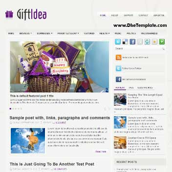Gift Idea blog template. template image slider blog. magazine blogger template style