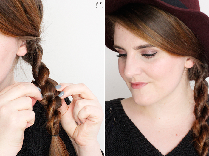 Hair Tutorial Cord Plait Step 11, 12