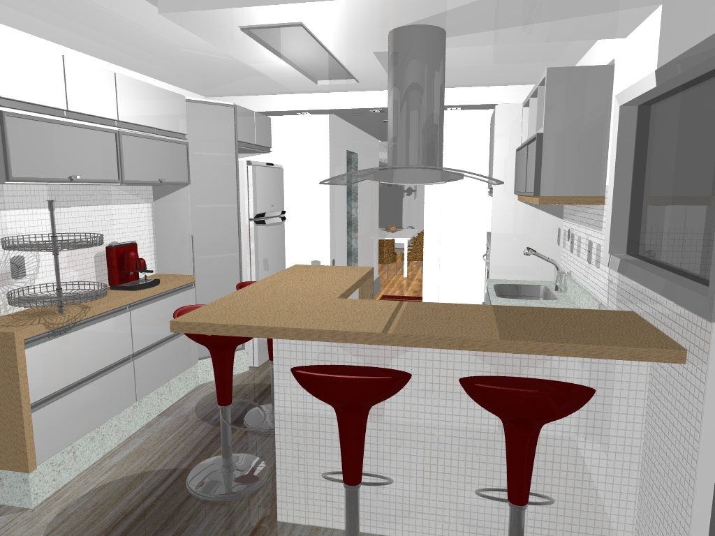 #8C663F para cozinha:03 projeto de decoraçao de apartamento em 3D.jpg 1024x768 px Projetos De Cozinhas Pequenas Em 3d #677 imagens