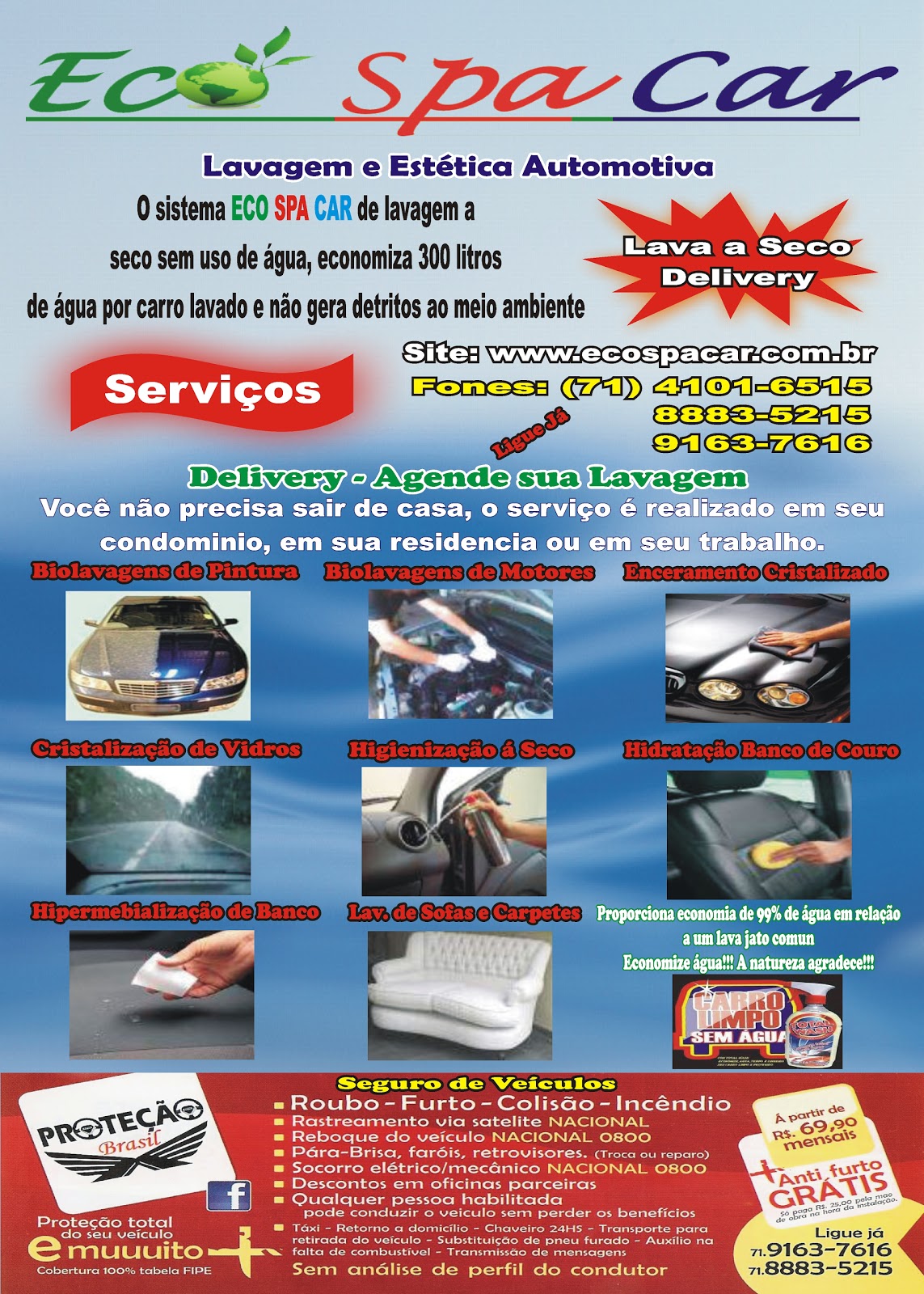 EcoSpaCar - Lavagem a Seco de Veiculos em domicílio Salvador ~ Já Era