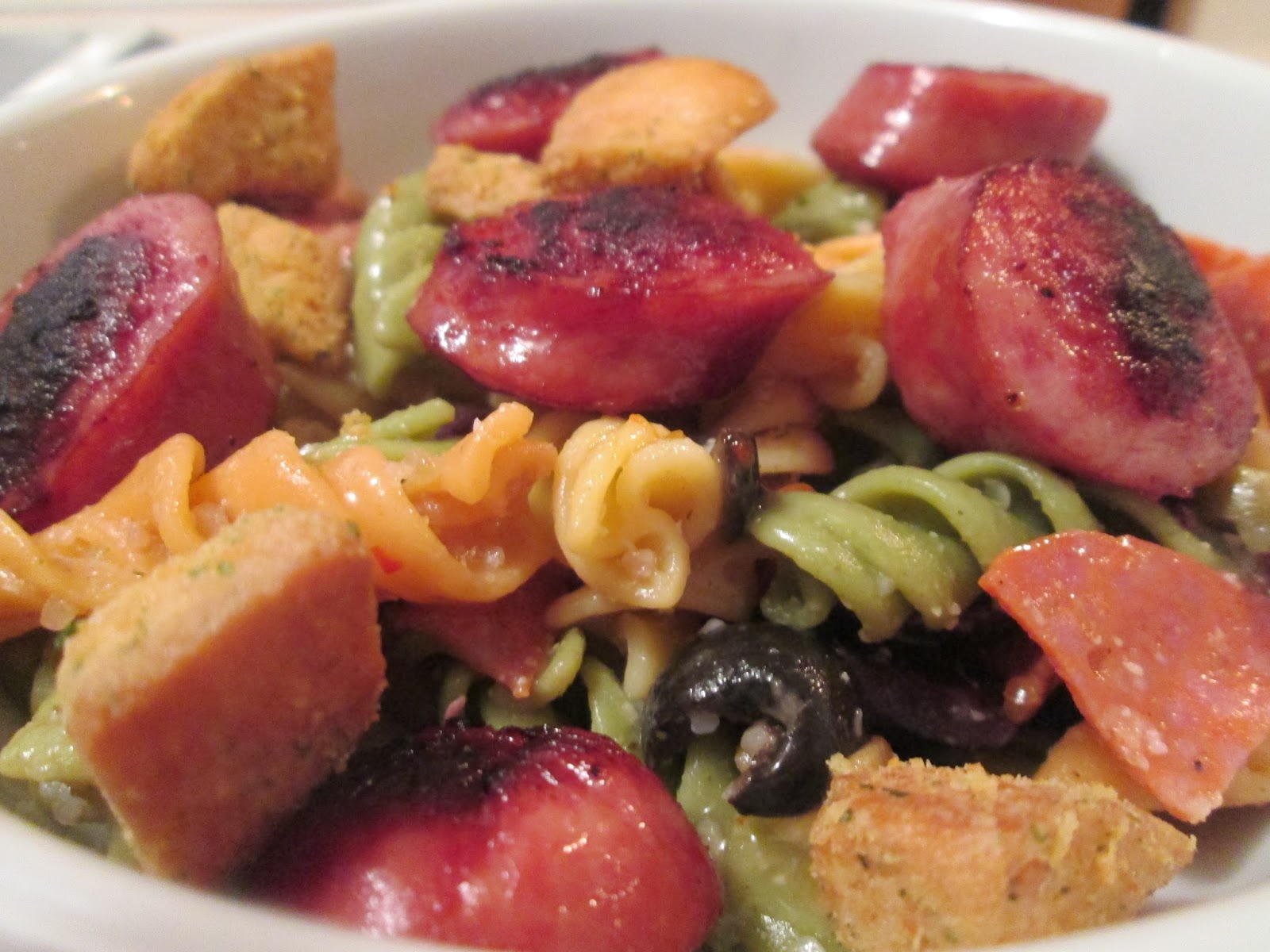 Diab2Cook Italian Pasta Salad w/ Polska Kielbasa Turkey Sausage.