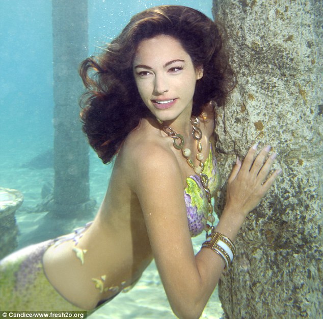 Kelly Brook Poses under Water in Mermaid Costume1