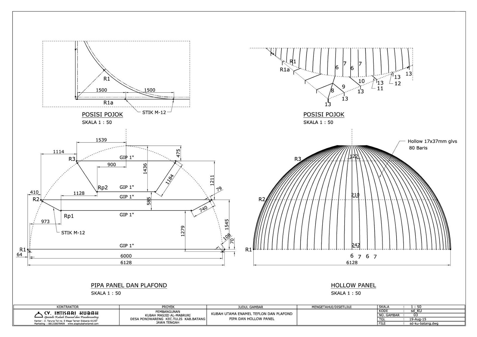 Gambar Kerja Kubah Masjid Dwg - IMAGESEE
