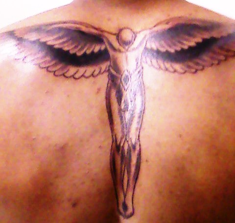 angel tattoo back