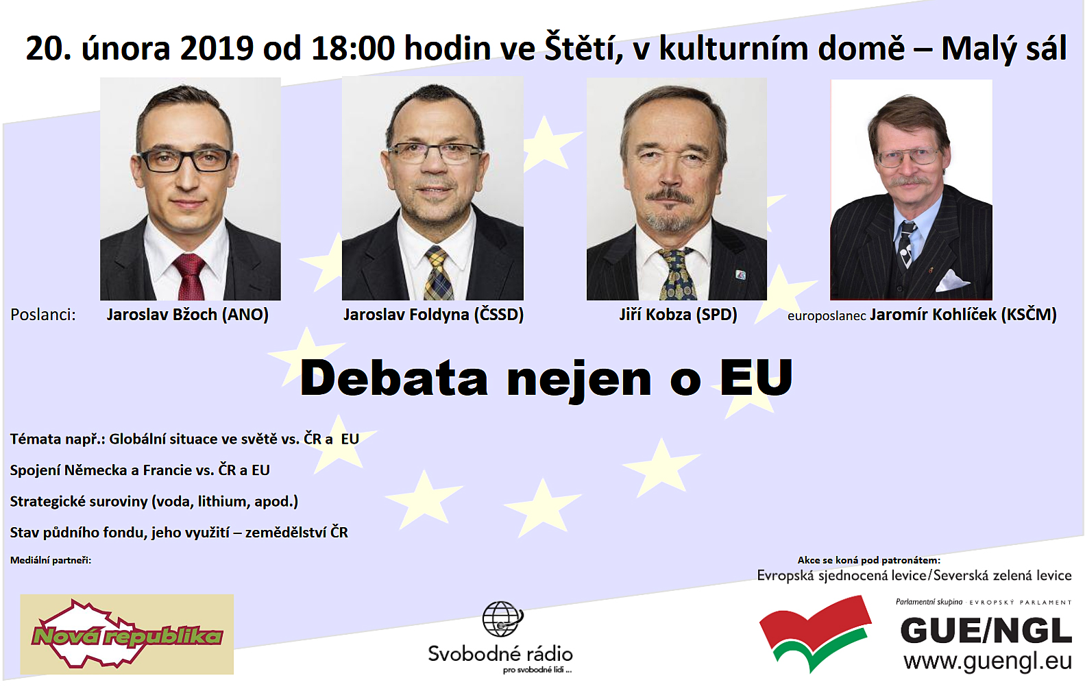 Debata 20. 2. 2019 od 18.00
