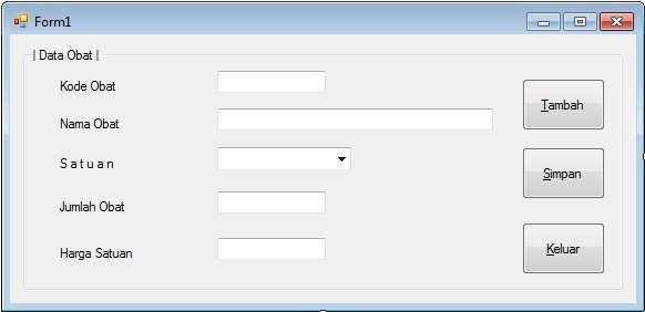Membuat Program Data Obat Menggunakan Microsoft Visual Basic 2010 Express