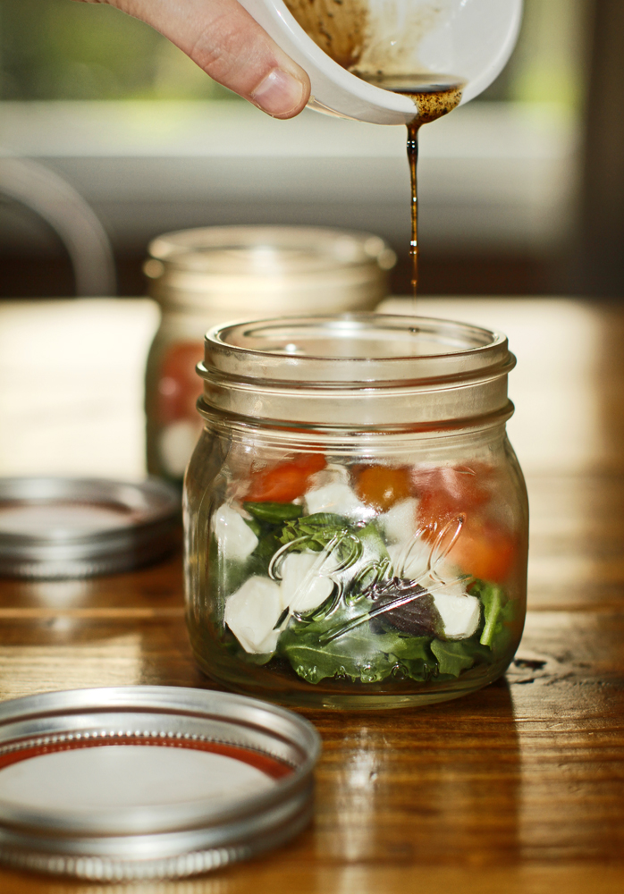 The Chubby Vegetarian Caprese Salad in a Jar