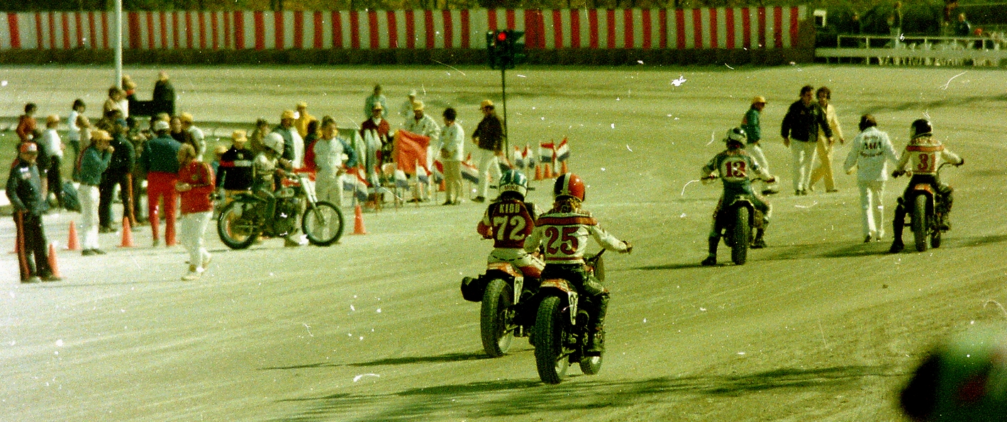 Stu's Shots R Us AMA Flat Track Cycle Larry Lawrence