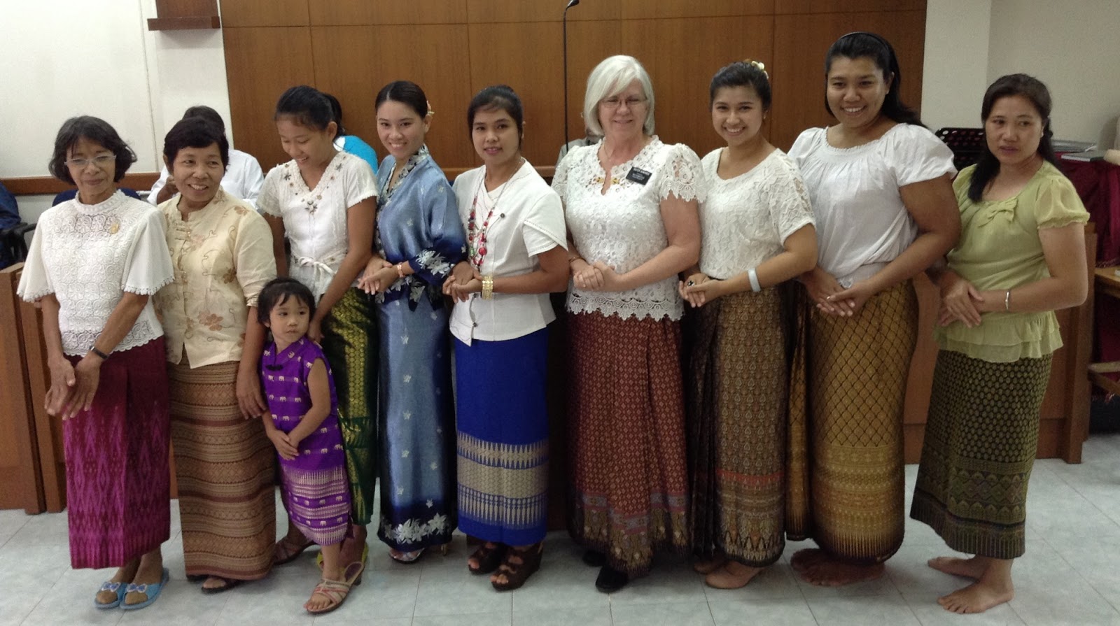 The Sowards in Thailand Wear Your Thai Skirt to Church Day