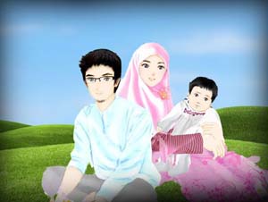 Cartoon keluarga Islami Cartoon keluarga Islami