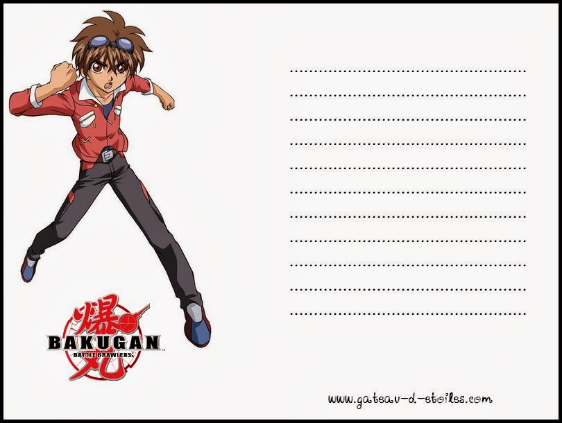 CARTE INVITATION ANNIVERSAIRE BAKUGAN