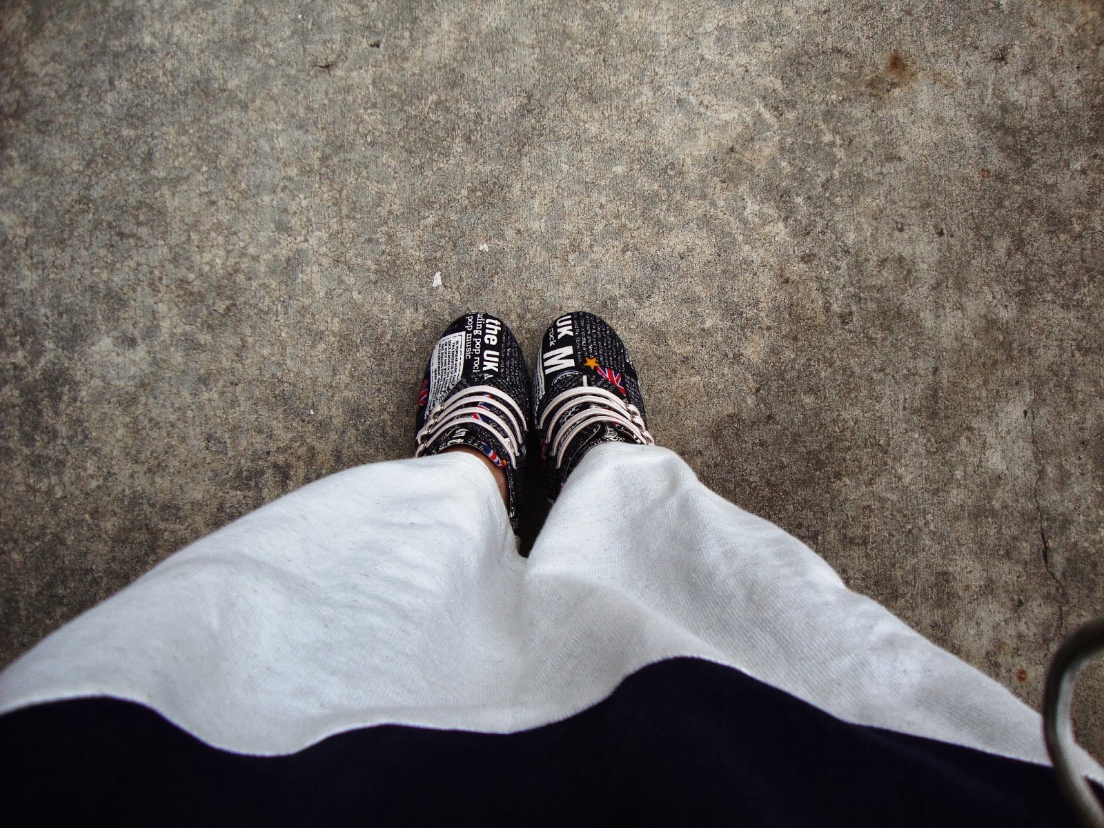 Blazing through winter Ziezo wedges, punk shoes, cream skirt