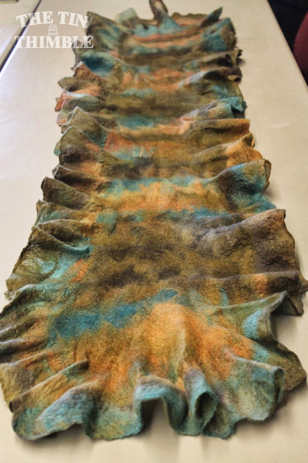 Wet Felted Ruffle Scarf The Tin Thimble