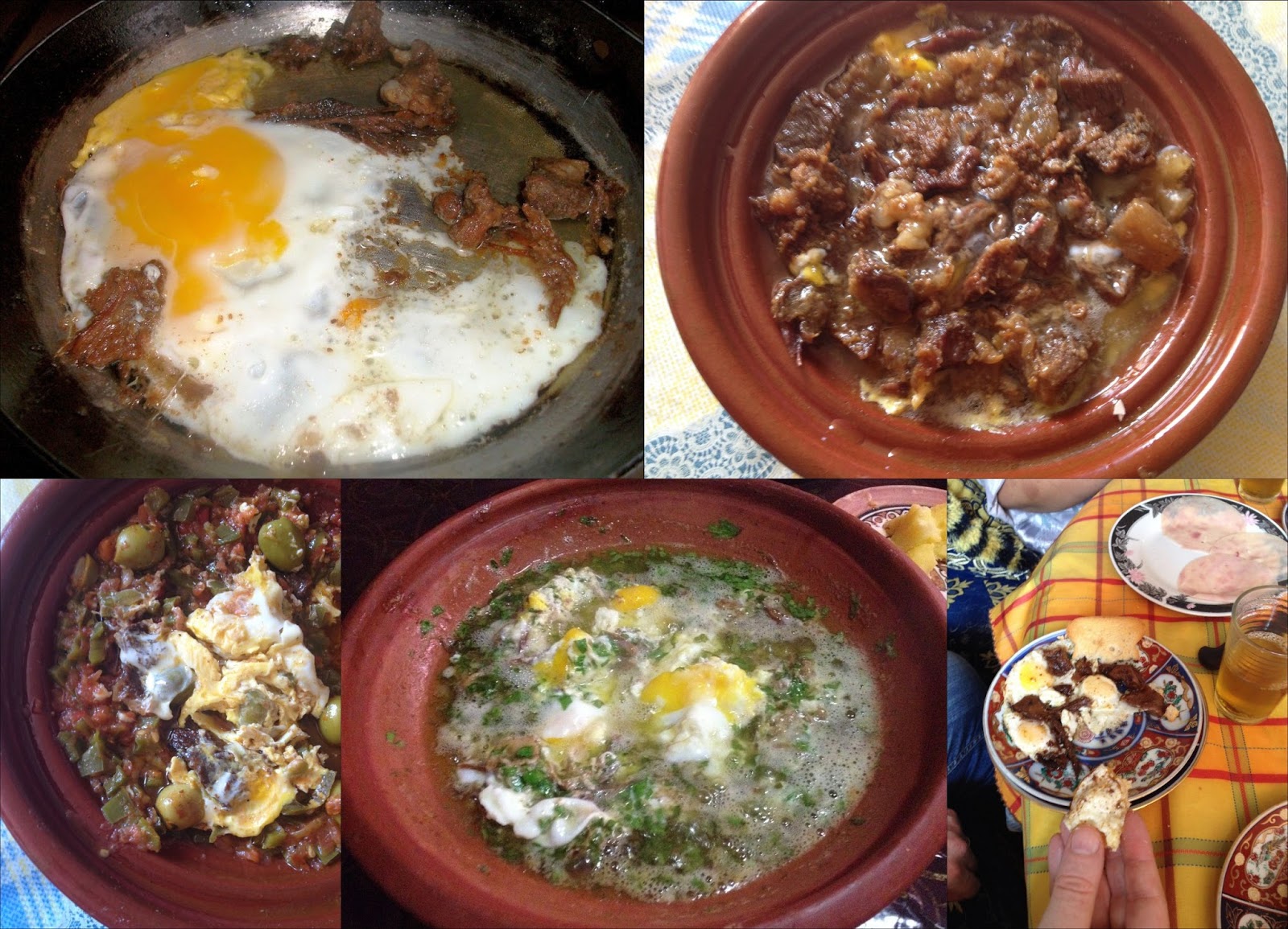 Moroccan fried eggs with Khli' Lbid bel khlii A breakfast from Fez