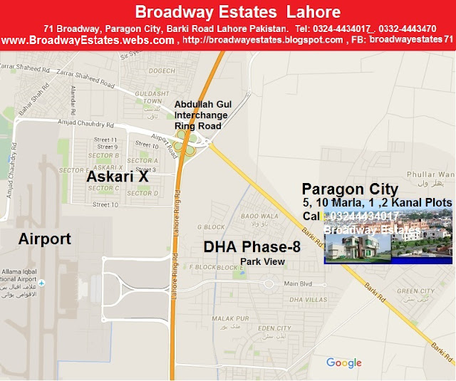 Broadway Estates Lahore Paragon City An Overview & Maps