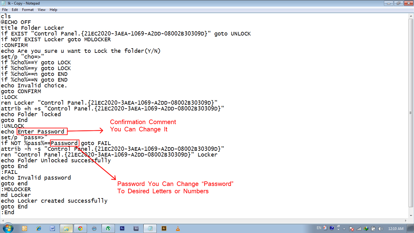 Adobe Geek •How to Lock Folder By Creating .bat File And Secure Your Data