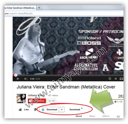 Contoh tombol download video youtube di Mozilla Firefox Gambar: Contoh tombol download video youtube di Mozilla Firefox