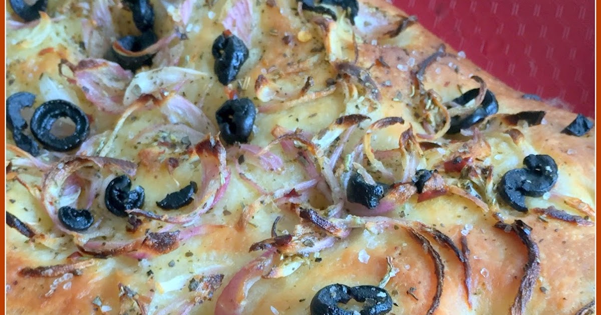 Sizzling Tastebuds Onion Olive Focaccia Topped With Sea Salt