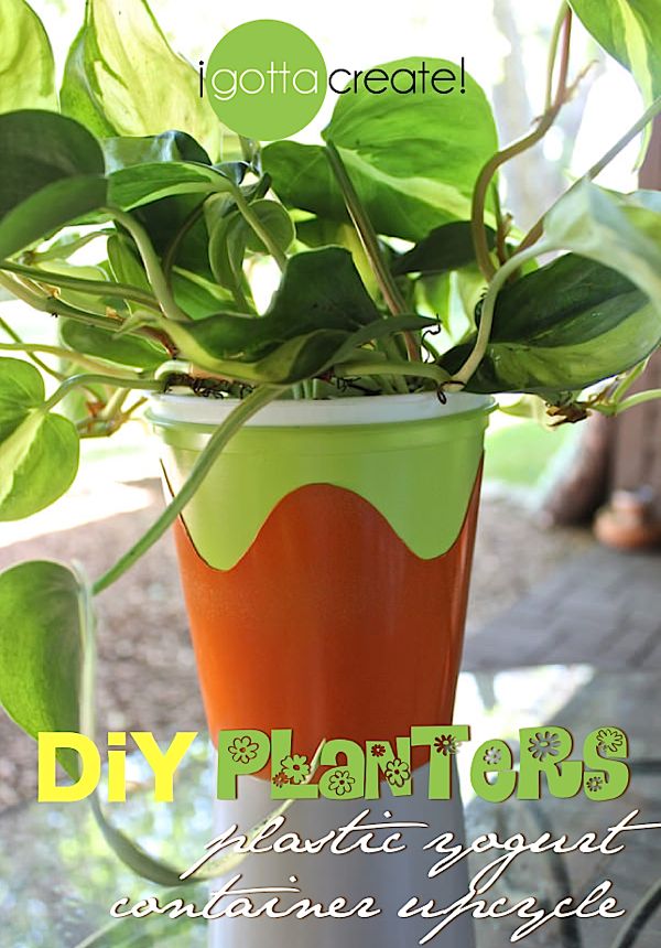 I Gotta Create! Turn Plastic Food Containers into Pretty Planters