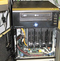 My HP microserver with the front door open