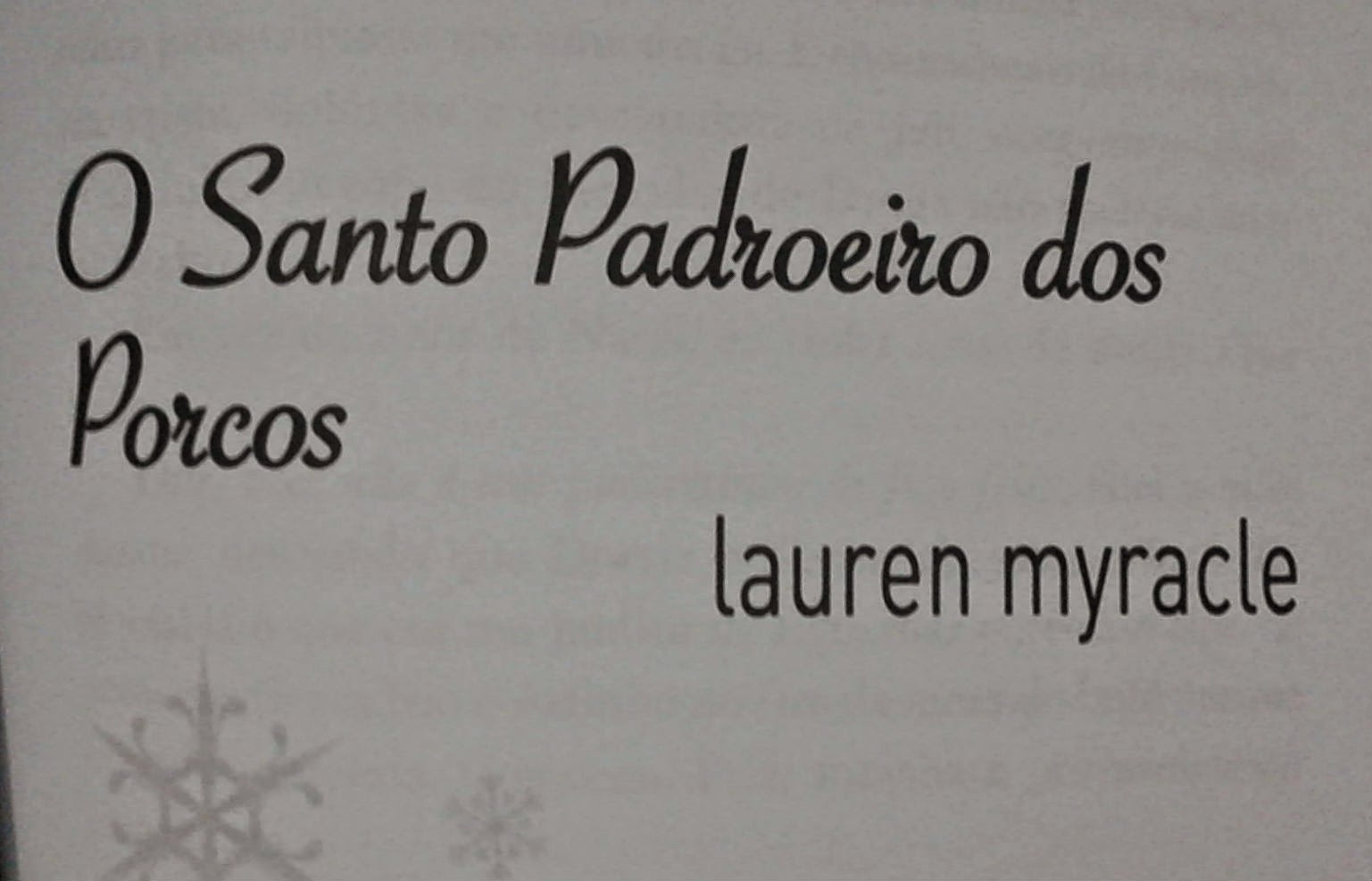 deixe a neve cair o santo padroeiro dos porcos