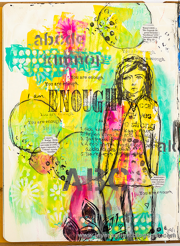 Layers of ink - Enough Art Journal Page by Anna-Karin Layers of ink - Enough Art Journal Page by Anna-Karin