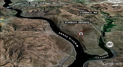 Starbuck, WA and Little Goose dam map.