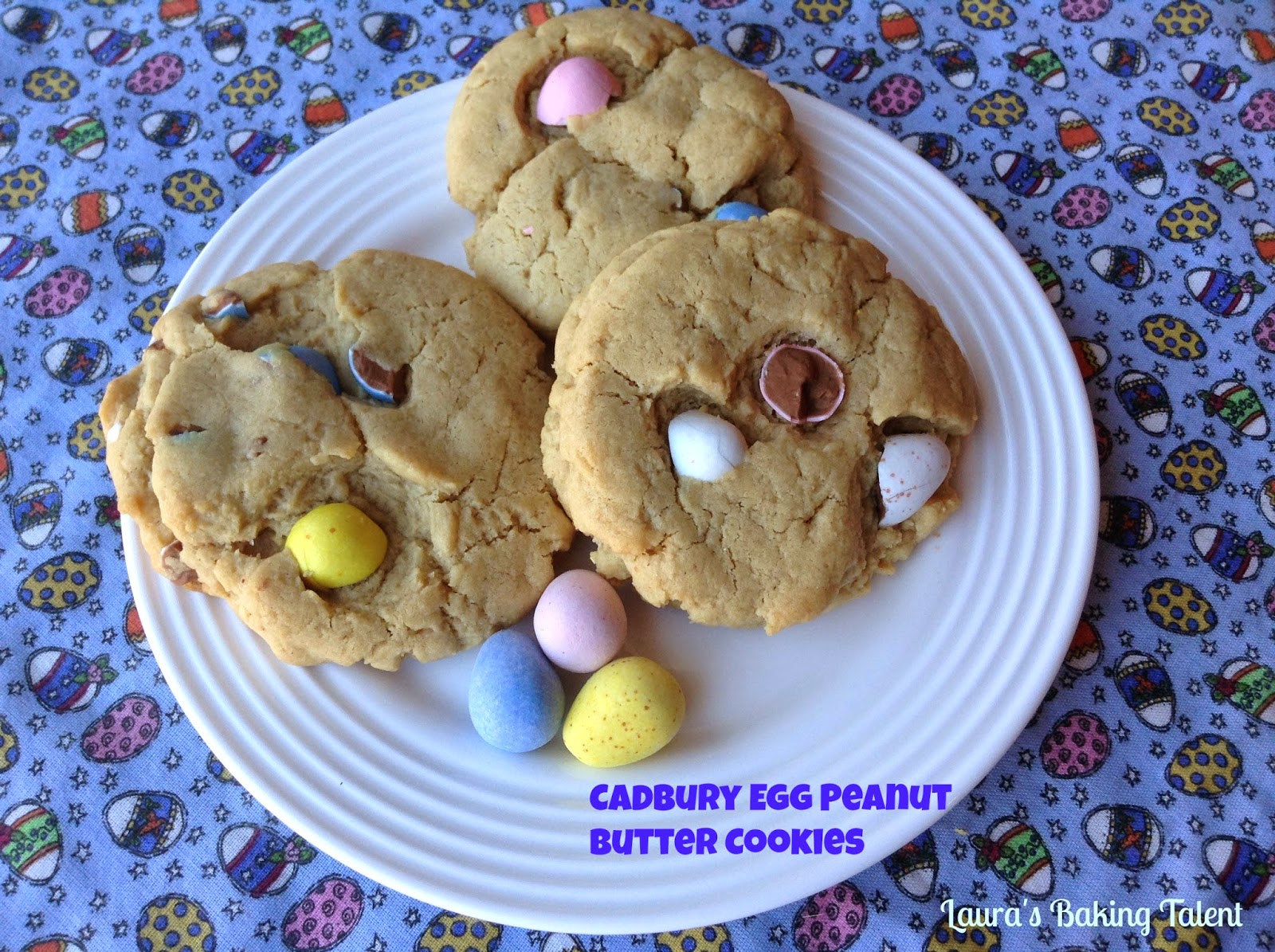 Laura's Baking Talent Cadbury Egg Peanut Butter Cookies