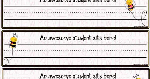 Johnson Creations Bee Desk Name Tags