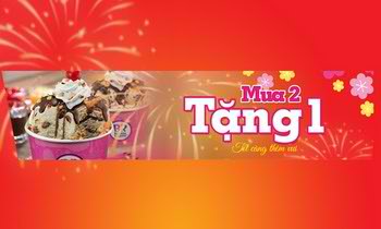 Ưu đãi "Mua 2 tặng 1 - Tết càng thêm vui" tại Baskin Robbins, khuyến mãi kem, cà phê, trà sữa, địa điểm ăn uống 365