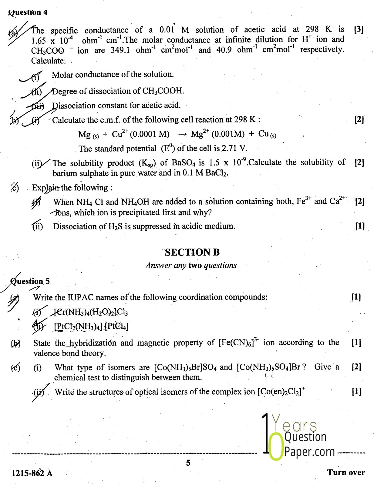 isc 2015 class 12th chemistry Theory question paper 1 isc 2015 class 12th chemistry Theory question paper 1