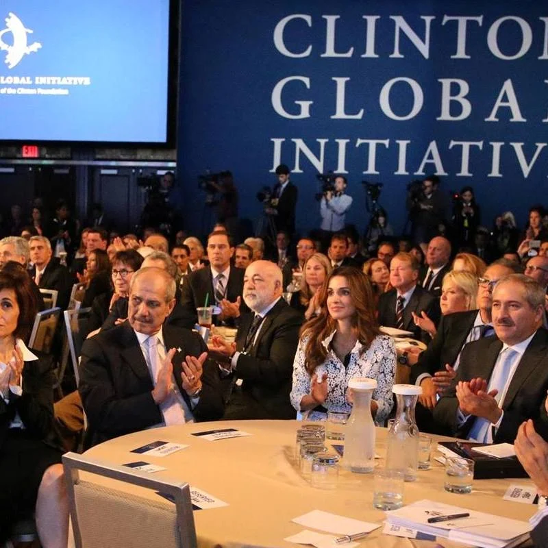 Queen Rania and King Al-Abdullah participate in Clinton Global Initiative meeting
