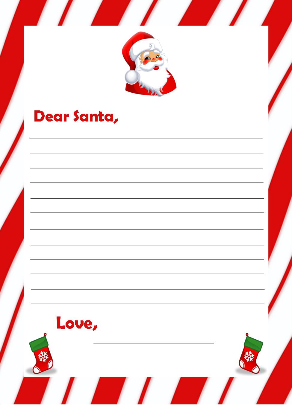 santa headed paper template