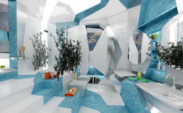 Baño azul y blanco: ideas para decorar el ba o de azul y blanco ... Baños azul con blanco y cenefa
