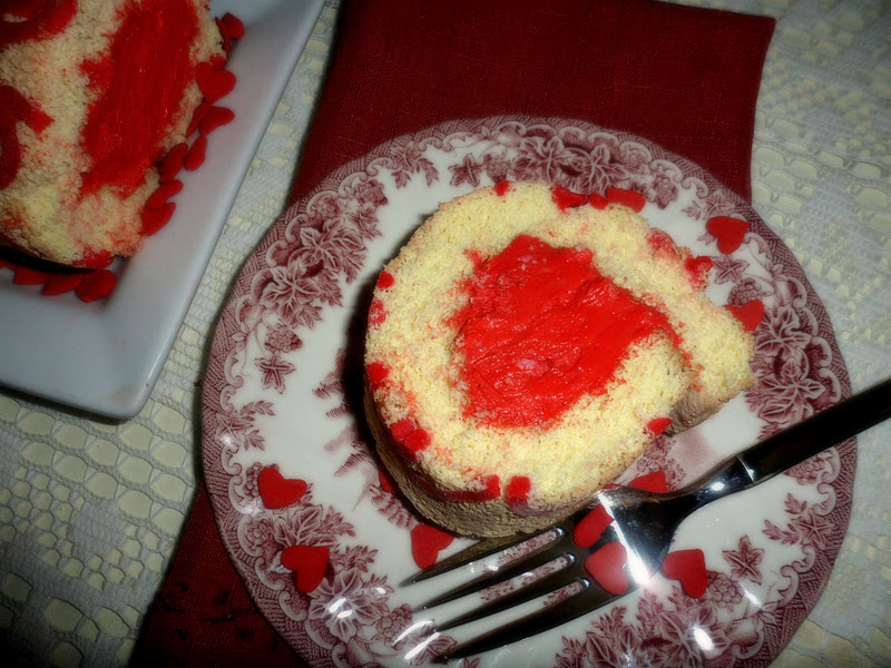 the enchanted oven Valentine Swiss cake roll with a special twist