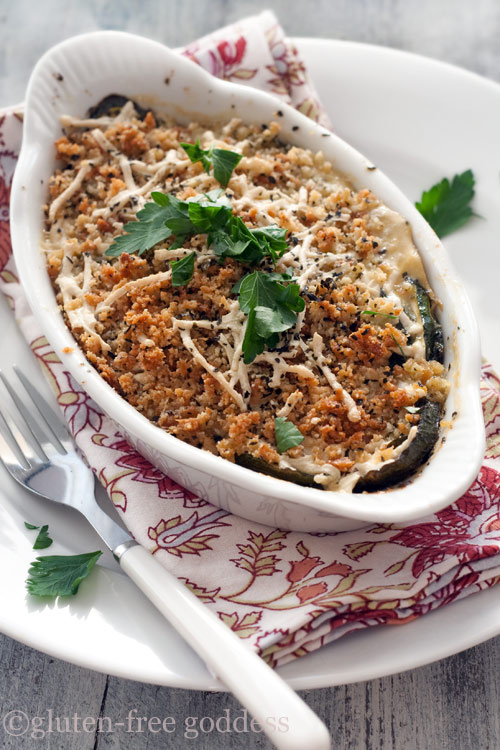 Gluten-Free Zucchini Gratin from Karina Gluten-Free Goddess Zucchini Gratin - vegan and dairy-free