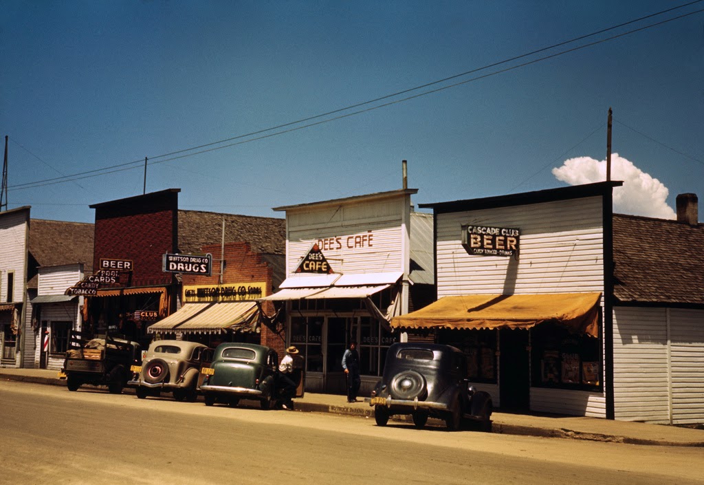 On main street of Cascade, Idaho, 1941 vintage everyday