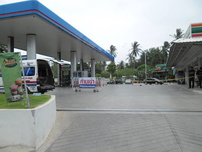 PTT gas station in Chaweng as a crime scene