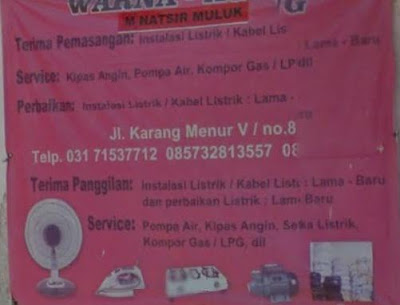 alamat nomor hp tukang listrik surabaya