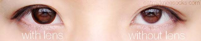 {Review} Klenspop - GBT P7 Choco Circle Lenses - With and Without Views of my eyes with and without the G&G GBT P7 Choco brown circle lenses from Klenspop.