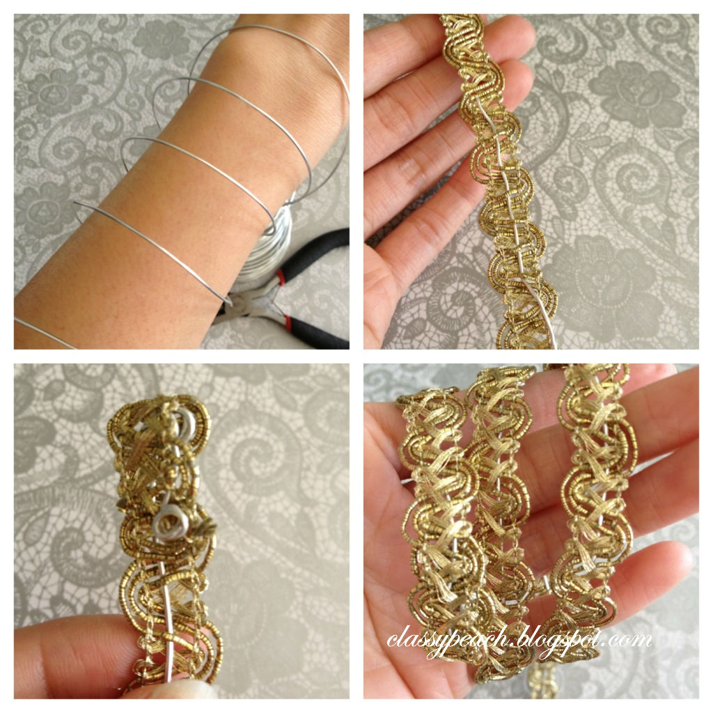 Marvelous Accessories DIY Gold Spiral Cuff Bracelet Classy Peach