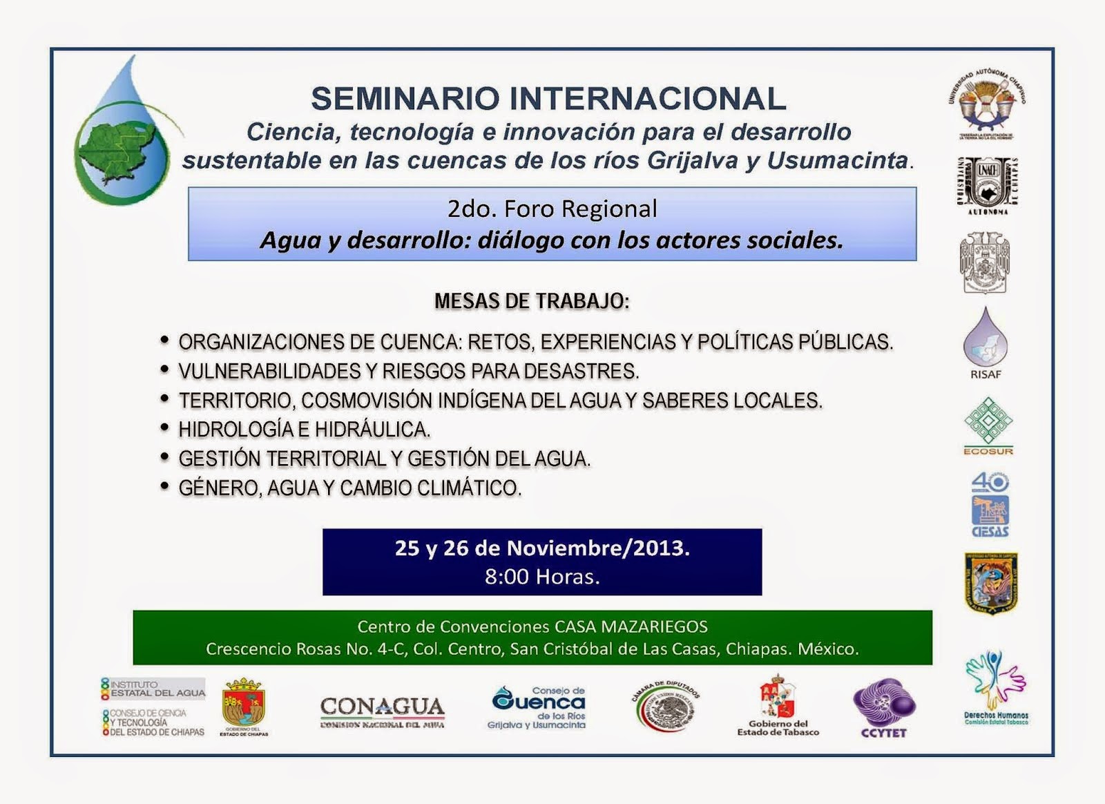 Seminario Internacional de los rios Grijalva y Usumacinta