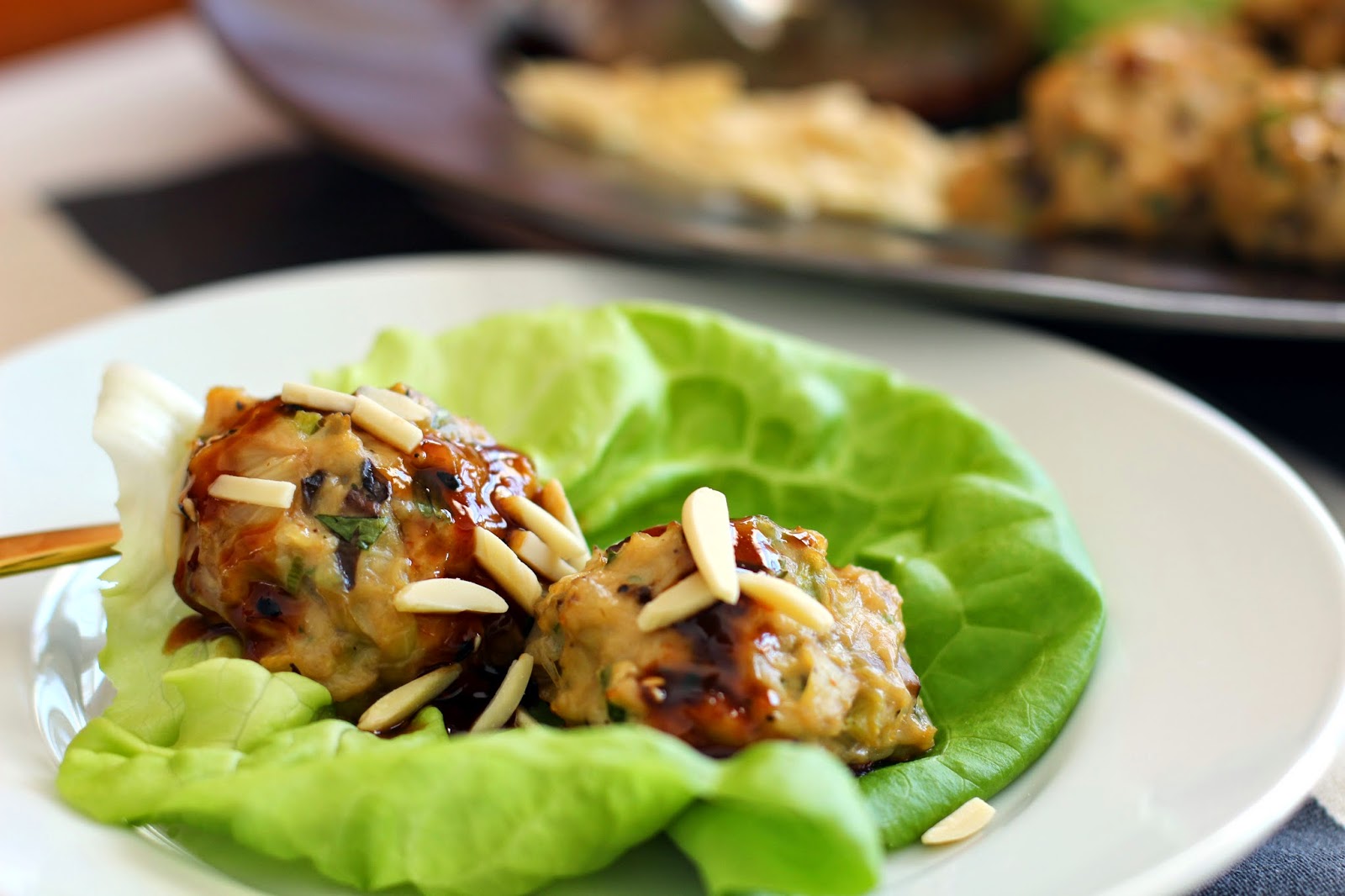 The Owl with the Goblet Asian Chicken Meatball Lettuce Wraps