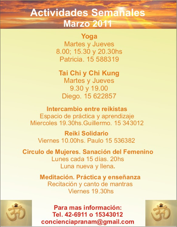 Actividades Semales Marzo