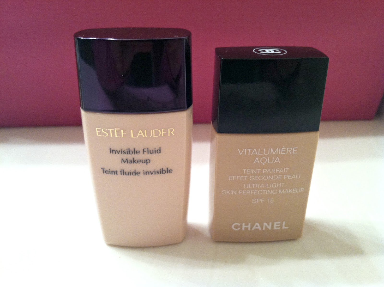 A Little Beauty Luxury: Thoughts & Comparisons: Estee Lauder Invisible Fluid  Makeup vs. Chanel Vitalumiere Aqua