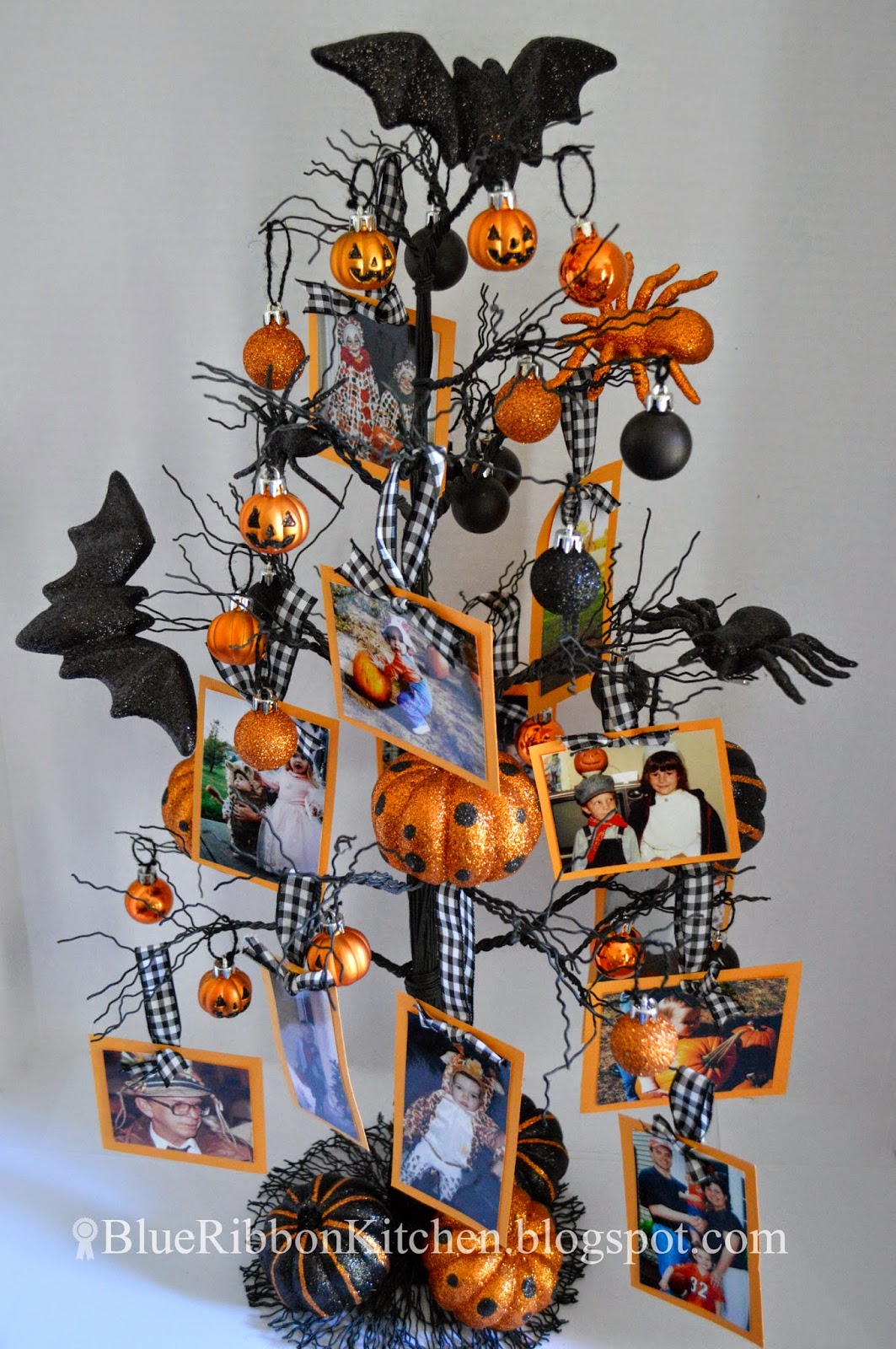 Halloween Tree With Ornaments blue ribbon kitchen halloween photo family tree Halloween Tree With Ornaments blue ribbon kitchen halloween photo family tree